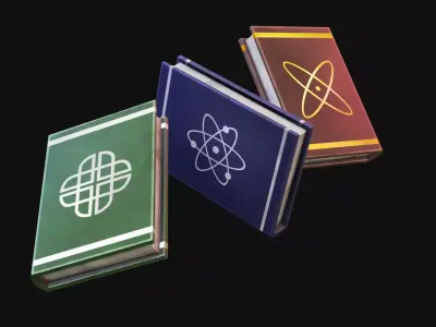 Stylized Books Low-poly 3D model