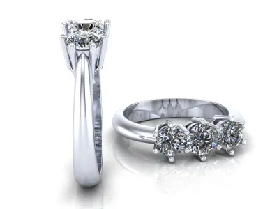 Trilogy Ring 1ct Tot 3D print model