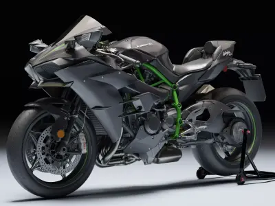 Kawasaki Ninja H2 2020 Low-poly 3D model
