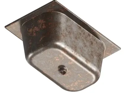 Rusty Single Bowl Kitchen Sink 3D model