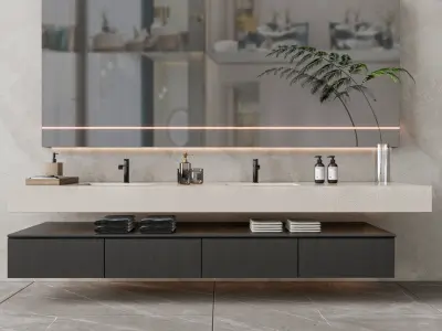 Vanity bathroom set 5 3D model