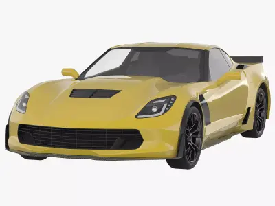 Sports Car Generic Simple Interior 3D model