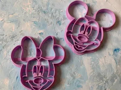 Minnie Mouse and Micky Mouse Cookie Cutter 3D print model  3D print model