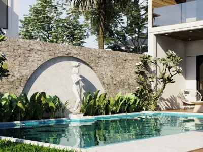 Exterior  luxary House Scene  3D model