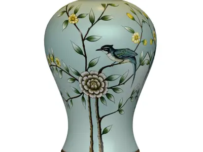 Modern European Style Ceramic Nightstand Bedside Table Lamps 3D model