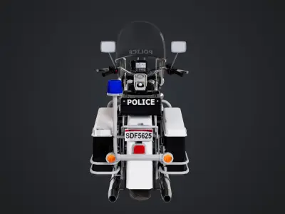 Motorbike Police Low-poly 3D model