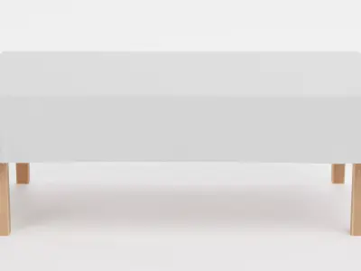 -Tablecloth with Table Rectangular- 3D model