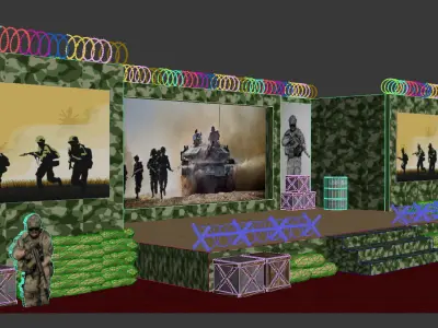 Army stage event 3D model