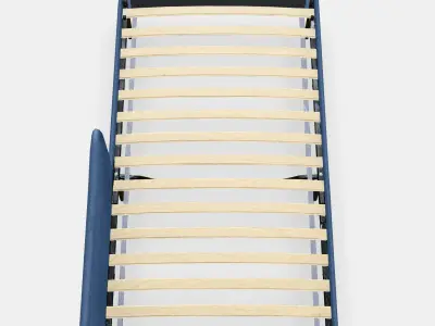 BLAKULLEN Upholster bed frame with headboard Low-poly 3D model