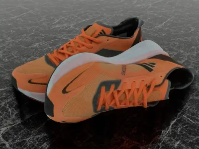 ADIDAS ADIZERO BOSTON 11 3D SHOES - ORANGE Low-poly 3D model