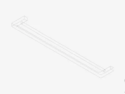 Towel Rail - Double - Luxury - Glide - 800mm Low-poly 3D model