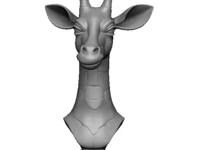 giraffe head bust 3D print model
