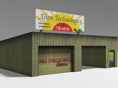 Service Station Low-poly 3D model