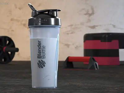 BlenderBottle Classic Bottle with Protein White 3D model