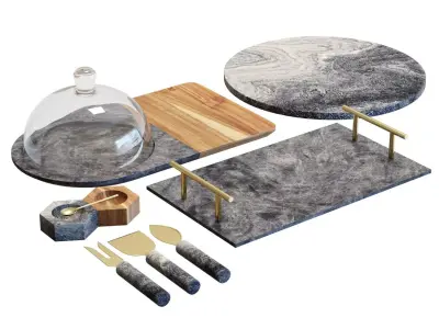 Serveware 01 - Crate and Barrel Hayes Serveware Set 3D model