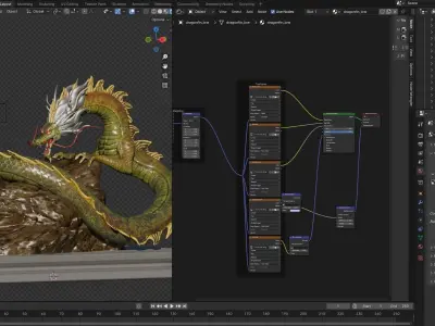 Naga Fang Lao Chinese Dragon Blender Project File Low-poly 3D model