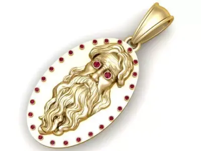 Gold medallion pendant  3D printable model   3D print model