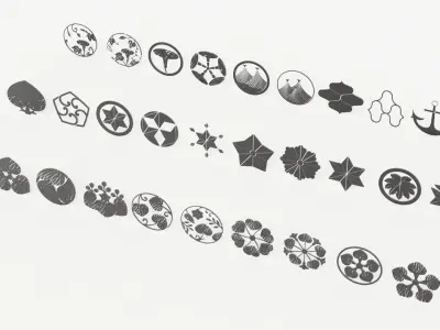 Traditional Japanese Emblems vol1 3D model