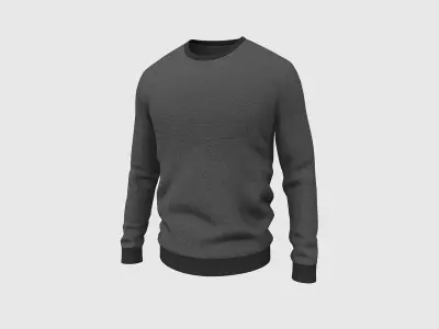 Sweater full sleeves grey Low-poly 3D model
