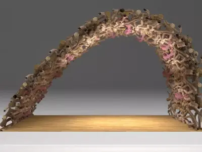 3 Type Wooden Stage 3D model