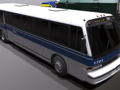 Generic civil service vehicles pack DONATE UKRAINE Low-poly 3D model