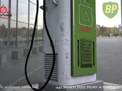  OLD BP GASOLINE PUMP DESIGN Low-poly 3D model