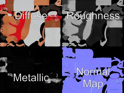 Athletic Female Character Model Rigged and Animated Low-poly 3D model