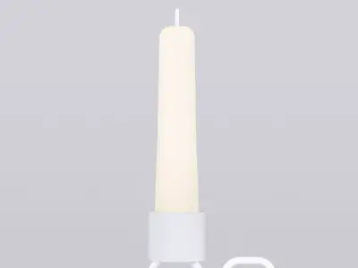 Alphabet A White Chain Candleholder 3D Model True 4K PBR Render Low-poly 3D model