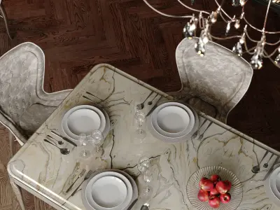 Classic Dining Room Design - Black design 3D model