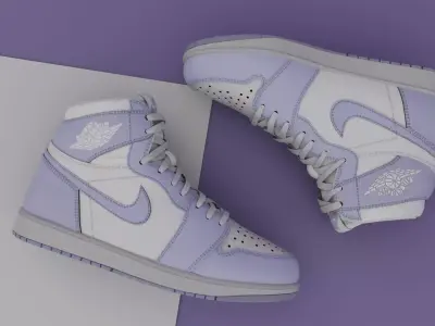 AirJordan 1 Retro HighOG Purple  Low-poly 3D model