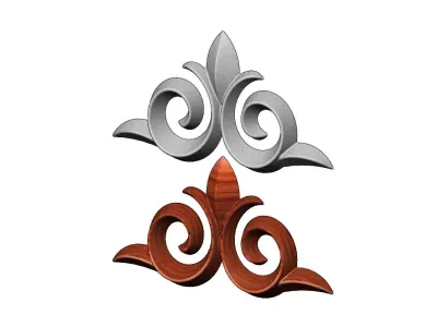 Floral decoration element relief  3D print model
