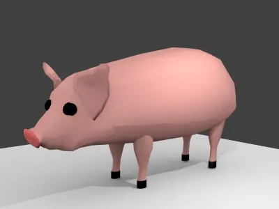pig cartoon 3D model