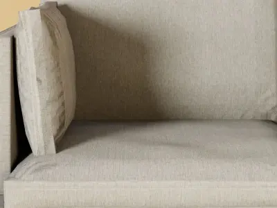 Fabric Couch Low-poly 3D model