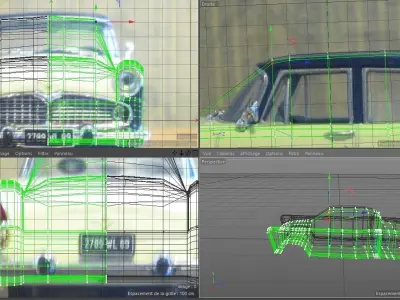 simca car Free low-poly 3D model