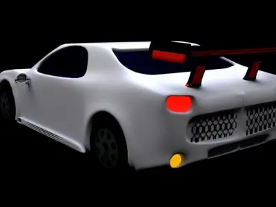 lowpoly sport car Low-poly 3D model