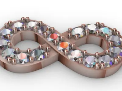 Infinity Diamond Necklace Pendant Jewelry gift  3D print model