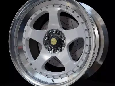 Rays Nismo LMGT1 - 3 Piece Wheels - Game Ready Low-poly 3D model