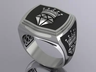Luxury Brand Mens Ring Gold  3D print model