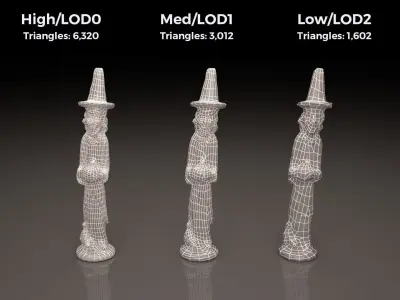 0002-11 Witch Low-poly 3D model