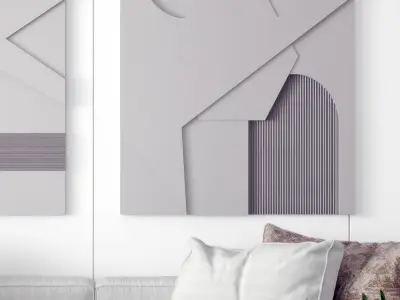 three-dimensional painting relief decorative Modern 3D model