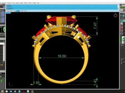 Luxury Pear Cut Halo Gemstone Ring 3D Model 4438 3D print model
