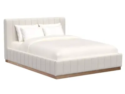 Forte White Queen Bed 3D model