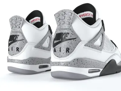 Air Jordan 4 Retro Cement PBR Low-poly 3D model