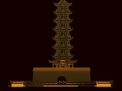Chinese tower 3D model