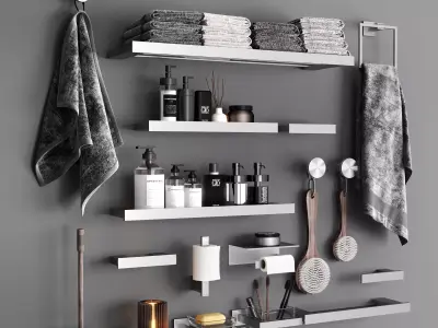 Bathroom accessories Turs steel Low-poly 3D model