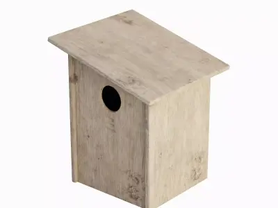 Wooden Birdhouse C 01 3D model