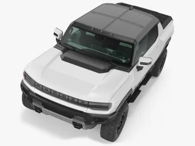 GMC Hummer EV PICKUP Lights Off Rigged for Maya 3D model