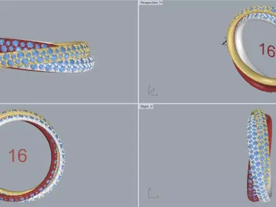 Trinity Ring Small Model Paved 3D print model