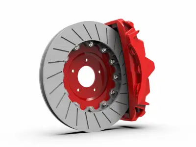 3D Porsche Disc Brake and Caliper 3D model