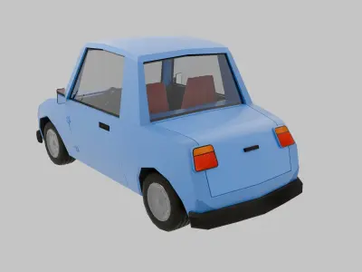 Low Poly Family Style Coupe Free low-poly 3D model